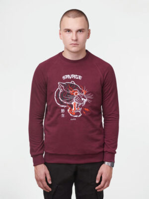 Свитшот с вышитым тигром - марсала