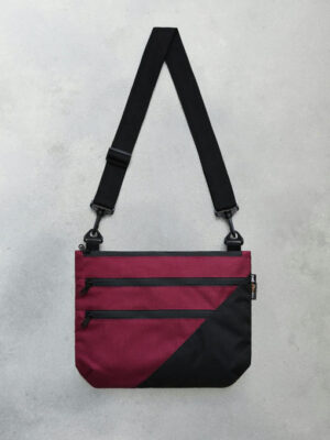 Сумка через плечо - черный/CORDURA бордовый