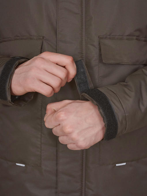 Мужская зимняя парка - темно-коричневый — изображение 6