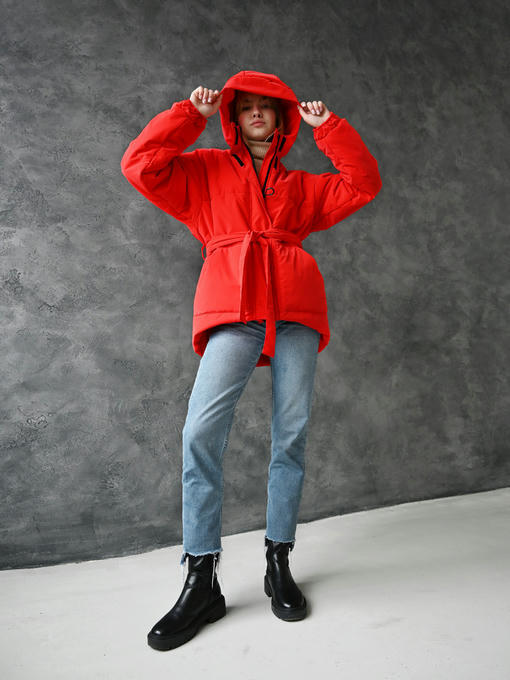 Женская зимняя куртка - красный — изображение 8