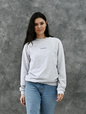 Женский свитшот - светло-серый меланж