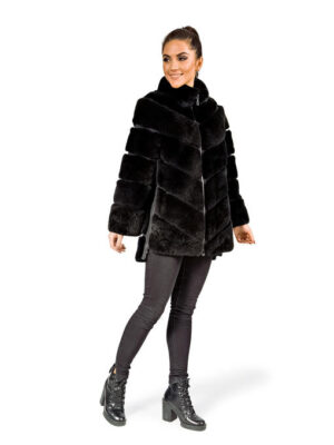 Шуба из меха кролика Рекс