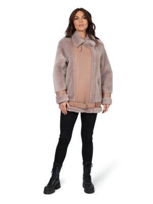 Женская натуральная дублёнка-пилот