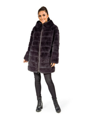 Шуба из меха кролика Рекс