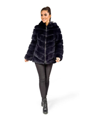 Шуба из меха кролика Рекс