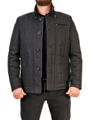 Мужская кожаная куртка Lacivert Tafta