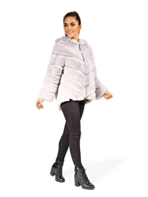 Шуба из меха кролика Рекс