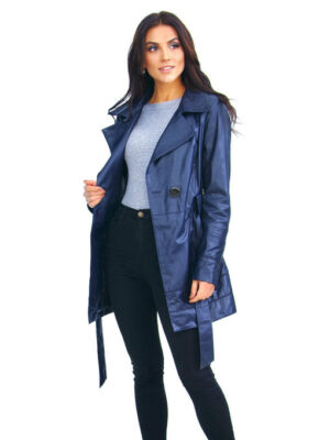 Женский кожаный тренч