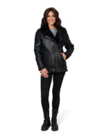 Женская натуральная дублёнка-пилот