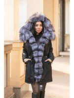 Парка женская с мехом чернобурки