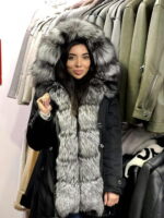 Парка женская с мехом чернобурки