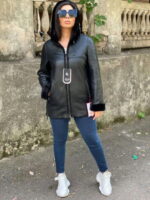 Дубленка женская с капюшоном