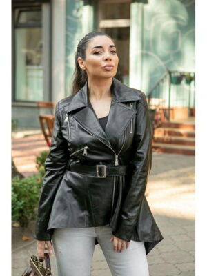 Тренч кожаный женский