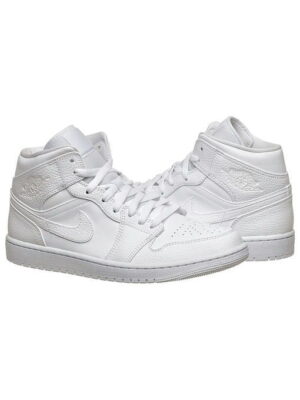 Кроссовки мужские Jordan 1 Mid White (554724-130)