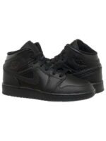 Кроссовки женские Jordan 1 Mid (Gs) Black (554725-091)