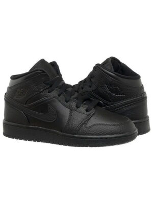 Кроссовки женские Jordan 1 Mid (Gs) Black (554725-091)