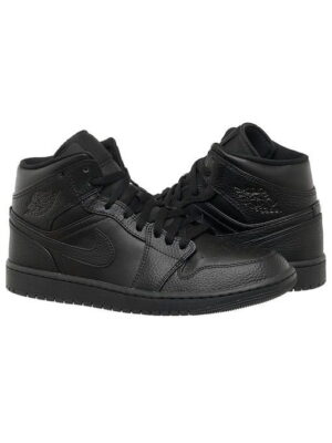 Кроссовки мужские Jordan 1 Mid Triple Black (554724-091)