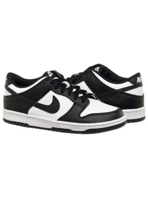 Кроссовки женские Nike Dunk Low Retro White Black (Gs) (CW1590-100)