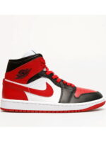 Кроссовки женские Jordan 1 Mid Bred Toe (BQ6472-079)