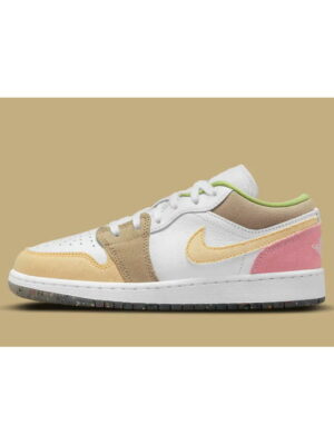 Кроссовки унисекс Jordan 1 Low Pastel Grind Vivid Green (Gs) (DJ0341-100)