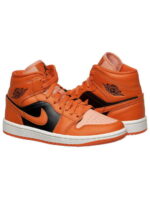 Кроссовки женские Jordan 1 Mid Orange Black (DM3381-600)