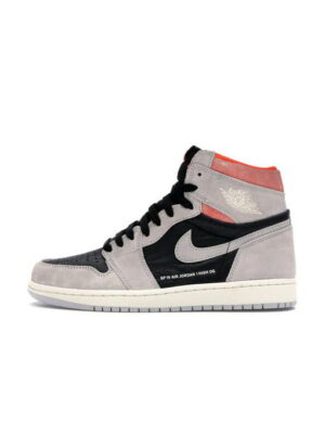 Кроссовки мужские Jordan 1 Retro High Neutral Grey Hyper Crimson (555088-018)