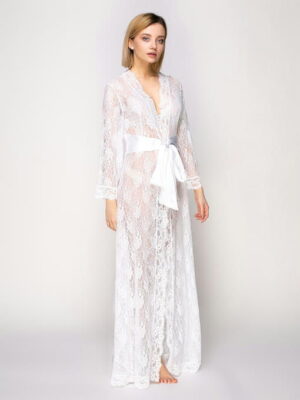 Халат длинный кружевной