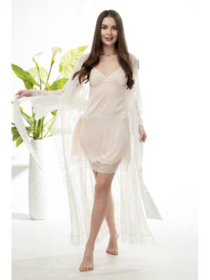 Халат длинный кружевной