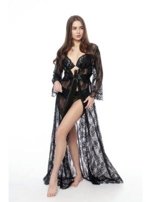 Халат длинный кружевной