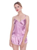 Женская атласная пижама с шортами
