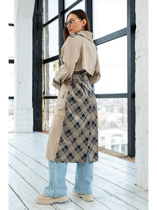 Демисезонный тренч бежевый + черный — изображение 2