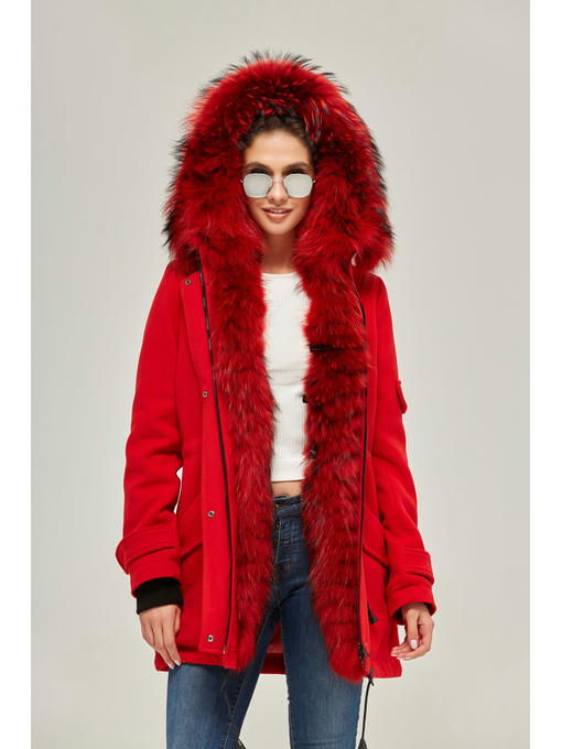 Зимняя парка красная