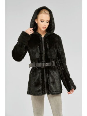 Зимняя шуба черная