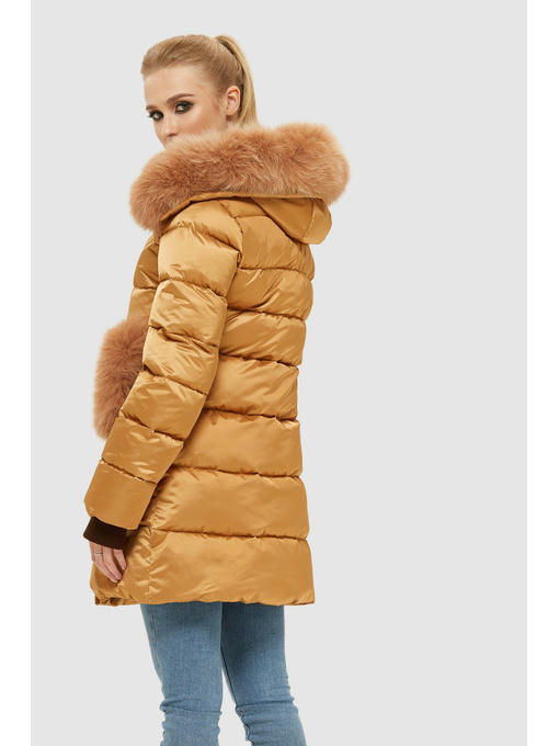 Зимний пуховик рыжий — изображение 3