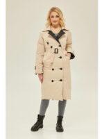 Зимний плащ бежевый