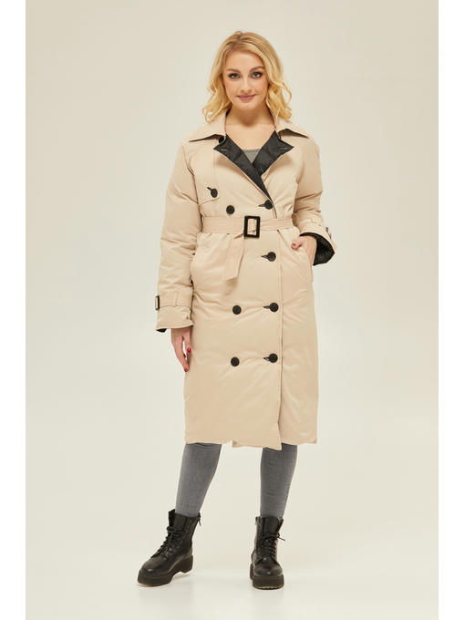Зимний плащ бежевый