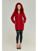 Зимнее пальто красное