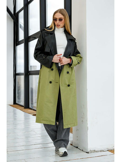 Демисезонный Тренч оливка — изображение 2
