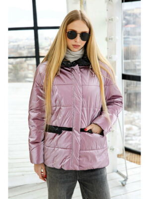 Демисезонная куртка розовая + черная