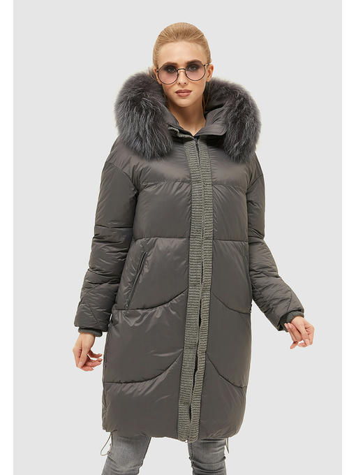 Зимний пуховик серая