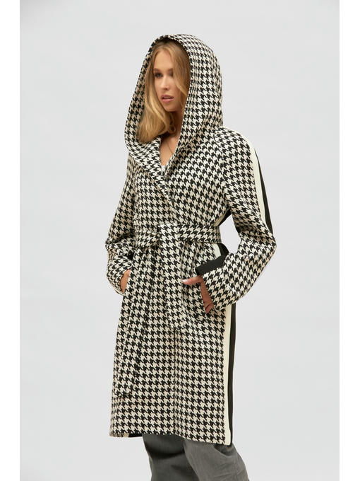 Демисезонное пальто черно-белое — изображение 3