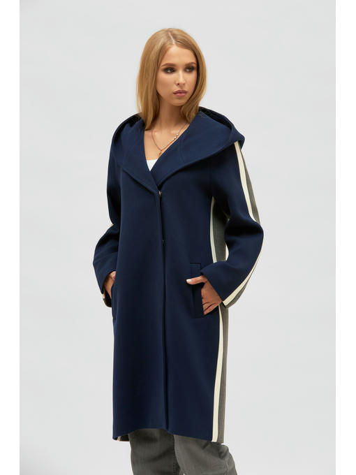 Демисезонное пальто синее