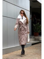 Зимнее пальто капучино