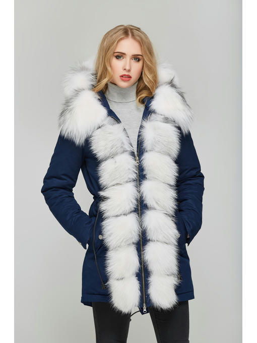 Зимняя парка Синяя + белая мех — изображение 2
