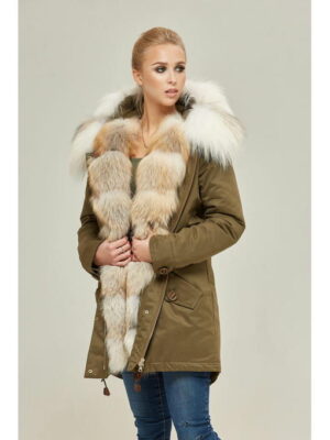 Зимняя парка Мех хаки