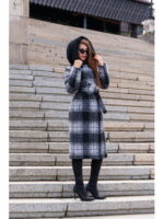 Зимнее пальто Мех серое