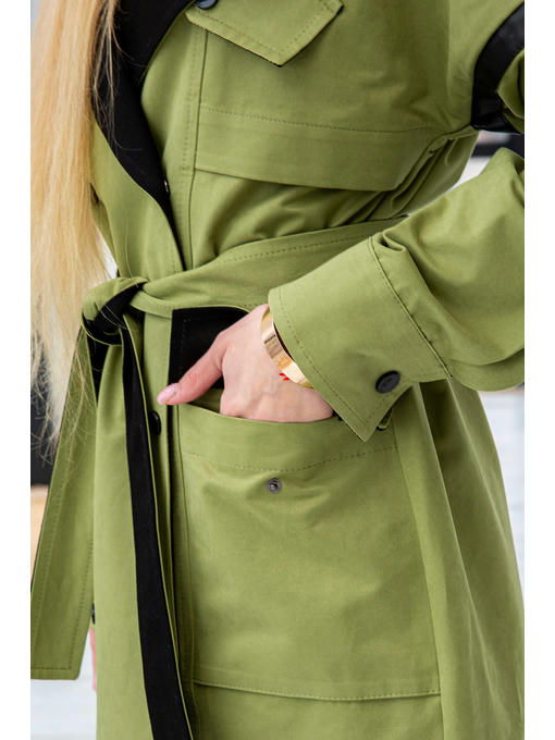 Демисезонный тренч оливка — изображение 6