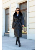 Зимнее пальто черное