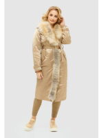 Зимний плащ бежевый