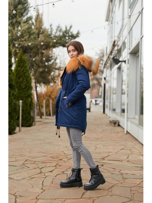 Зимняя парка Мех синяя — изображение 3